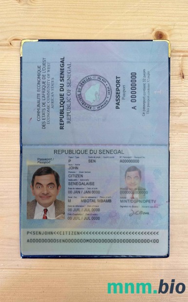Senegal zdjęcie do paszportu pliki PSD, skan i fotografowany obraz